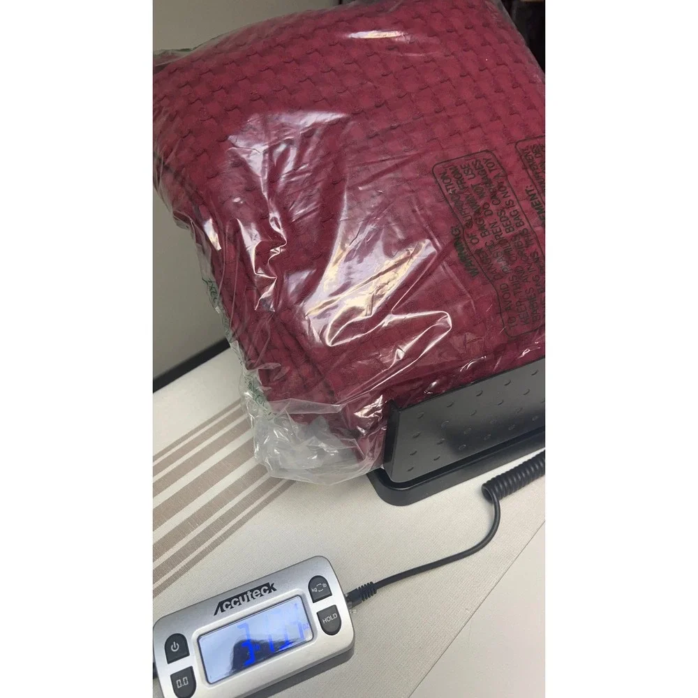 Utopia Waffle Blanket Queen Burgundy 100% Cotton Soft Breathable New